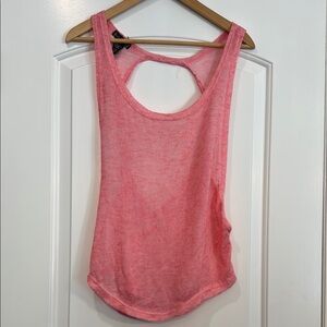 Love Pink Knit Tank Top Open Back Size Large